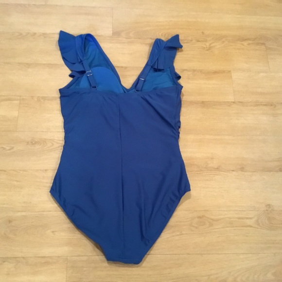 Women’s Ruffle Ruched Tummy Control One Piece Bathing Suit - Picture 6 of 7